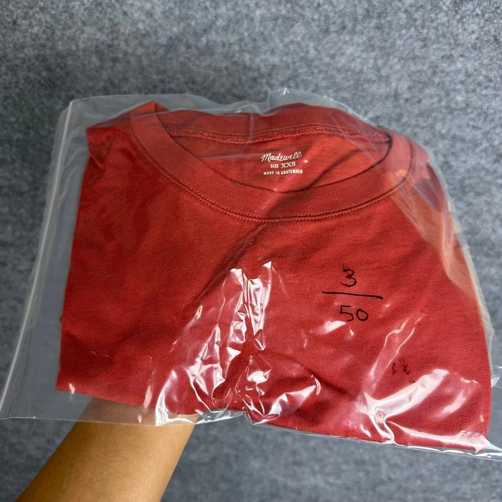 NEW Madewell T-Shirt  XXS Burnt Orange New Crew Neck Short Sleeve Cotton Tee